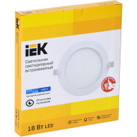 Светильник IEK ДВО 1608 белый, круг LED 18Вт 6500 IP20 LDVO0-1608-1-18-6500-K01