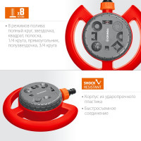 Стационарный распылитель GRINDA GF-8 на облегченной подставке, пластиковый, на 64 м2 8-427643