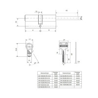 Цилиндровый механизм SM-100/30S/70-S/65-NI со штоком APECS 00025298