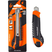 Нож Novocraft FOX, резиновый корпус, 18 мм, блистер FOX018003012