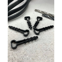 Дюбель-хомут DM PLAST 6-12 для плоского кабеля, чёрный 100шт dx6-12-1dm