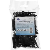 Дюбель-хомут DM PLAST 5-10 для плоского кабеля, чёрный 100шт dx5-10-1dm