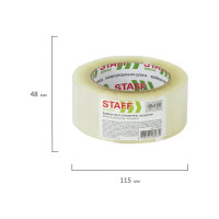 Упаковочная клейкая лента Staff 48 мм х 150 м, прозрачная, толщина 40 микрон 440160