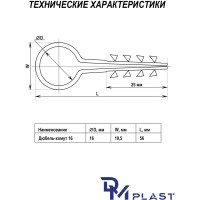 Дюбель-хомут DM PLAST 16мм для круглого кабеля, белый 100шт dx16dm