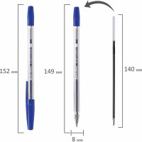 Шариковые ручки BRAUBERG M-500 набор 10 шт, синие, узел 0.7 мм, линия 0.35 мм 143454