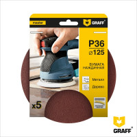 Круг шлифовальный самозацепляющийся (5 шт; 125 мм; P36) GRAFF 13612536