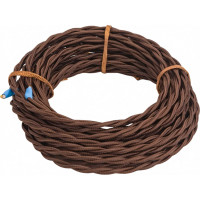 Двухжильный провод Interior Electric ПВХ, сечение 2*1,5 цвет шоколад 10 м. ПРВ2.15.03.10.Ш