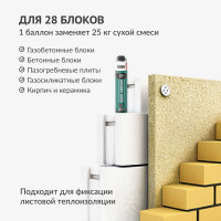 Клей полиуретановый профессиональный всесезонный для строительных блоков KUDO PROFF 28+ KUPP10UABL