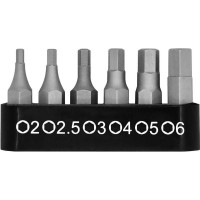 Набор бит с магнитным держателем (6 шт; HEX) GRAFF 4604