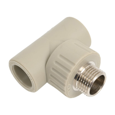 Тройник RTP PN25 комбинированный, наружная резьба D20х1/2", серая 10995