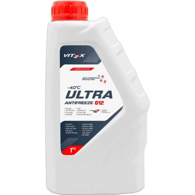 Антифриз VITEX -40 Ultra G-12 /1кг/ карбоксилатный красный v105801