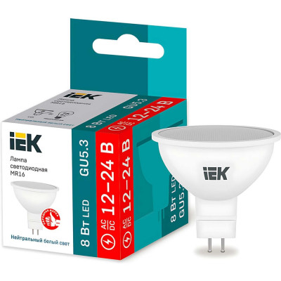 Лампа IEK LED MR16 софит 8Вт 12-24В 4000К GU5.3 LLE-MR16-08-12-24-40-GU5