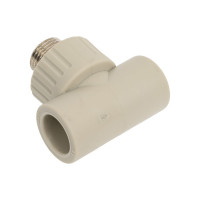 Тройник RTP PN25 комбинированный, наружная резьба D20х1/2", серая 10995