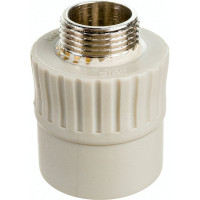 Муфта RTP PN25 комбинированная, наружная резьба, D32х3/4 мм, серая 10947