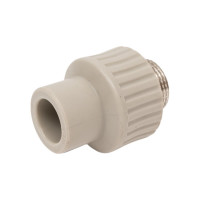 Муфта RTP PN25 комбинированная, наружная резьба, D20х3/4 мм, серая 10943