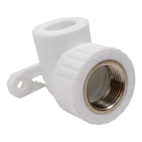 Угольник с креплением RTP PN25 комбинированный, внутренняя резьба D20х3/4 мм 15104