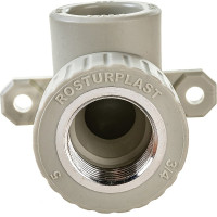 Угольник с креплением RTP PN25 комбинированный, внутренняя резьба D25х3/4 мм, серая 15919