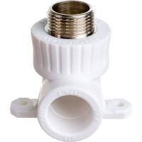 Угольник с креплением RTP PN25 комбинированный, наружная резьба D25х3/4 мм 15108