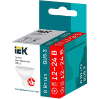 Лампа IEK LED MR16 софит 8Вт 12-24В 4000К GU5.3 LLE-MR16-08-12-24-40-GU5