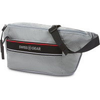 Сумка на пояс SWISSGEAR светло-серая, полиэстер с плетением рип-стоп, 38x5x15 см 3991404521