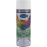 Акриловая эмаль Vixen сигнальный белый RAL 9003, матовый, аэрозоль 520 мл VX30903