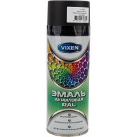 Акриловая эмаль VIXEN черный янтарь RAL 9005, матовый, аэрозоль, 520 мл VX30905