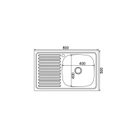 Мойка mixline 50х80х16 см, 0.4, правый выпуск 1 1/2 528173