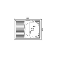 Мойка mixline 60х80х16 см, 0.4, правый выпуск 1 1/2 527971