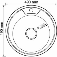 Мойка mixline круглая, 49х49х18 см, 0.8, выпуск 3 1/2, с сифоном 528183