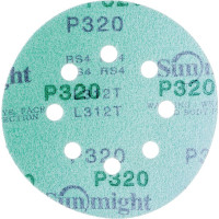 Круг шлифовальный FILM L312T (5 шт; 125 мм; на липучке; 8 отв; зелёный; P320) SUNMIGHT 53214R