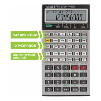 Двухстрочный инженерный калькулятор STAFF STF-169 143х78мм, 242 функции, 10+2 разрядов, 250138