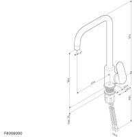 Смеситель для кухни AM.PM Like, G-образный излив, черный, F8006022