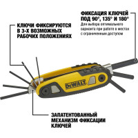 Набор шестигранных ключей DEWALT складной DWHT0-70263