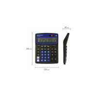 Настольный калькулятор BRAUBERG EXTRA-12-BKBU 206x155 мм, 12 разрядов, черно-синий 250472