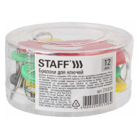 Бирки для ключей STAFF Basic комплект 12 шт, длина 58 мм, инфо-окно 35х15 мм, ассорти 231029