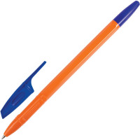 Ручка 50 шт в упаковке BRAUBERG шариковая X-333 Orange СИНЯЯ корпус оранжевый узел 07мм линия 035мм  142409