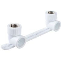 Угольник RTP PN25 комбинированный, с креплением, двойной под смеситель, внутренняя резьба, D25х1/2 мм 10702