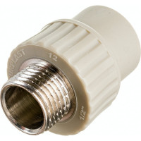 Муфта RTP PN25 комбинированная, наружная резьба, D20х1/2 мм, серая 10942