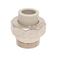 Муфта комбинированная RTP разъемная, американка, наружная резьба, D20х1 мм, серая 15808