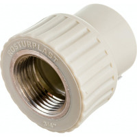 Муфта RTP PN25 комбинированная, внутренняя резьба, D25х3/4 мм, серая 10936