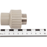 Муфта RTP PN25 комбинированная, наружная резьба, D20х3/4 мм, серая 10943