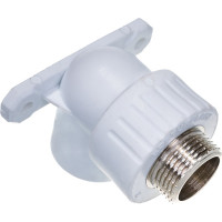 Угольник с креплением RTP PN25 комбинированный, наружная резьба D20х3/4 мм 15105