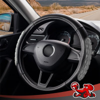 Чехол на руль DSV Black+Grey искусственная кожа, со вставкой R99302A