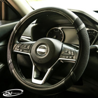 Чехол на руль DSV Black комбинированный искусственная кожа/сетчатая ткань R99002