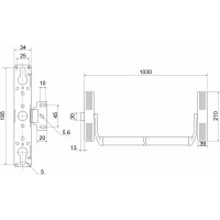 Комплект накладного механизма антипаники DOORLOCK V PD700RA/FR серия Variant, черный, балка красная длиной 1000мм 77004