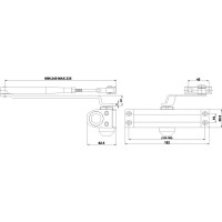 Дверной доводчик DOORLOCK DL70 EN2/3/4 серебристый, вес двери до 90 кг, крепежные размеры 162-165мм х 19мм 75544