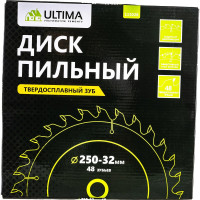 Диск пильный по дереву (250х32 мм, 48 зубьев) Ultima 115028
