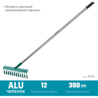 Грабли с алюминиевым черенком GRINDA PROLine 12 витых зубцов 39585