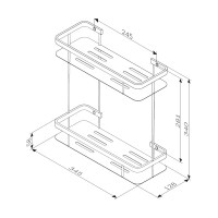Полка для душа AM.PM Sense L прямая двухъярусная A7453200