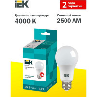 Лампа IEK LED A80 шар 25Вт 230В 4000К E27 LLE-A80-25-230-40-E27